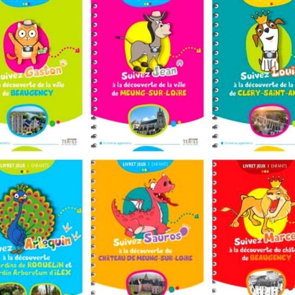 De livrets jeux pour découvrir les Terres du Val de Loire : suivez Jean, Gaston et Louis et les autres mascottes