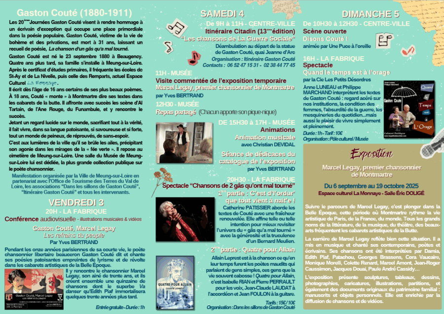 Programme 2025 - Journées Gaston Couté 